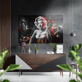 Woman in a Bar Brushed Aluminum Dibond Wall Art.